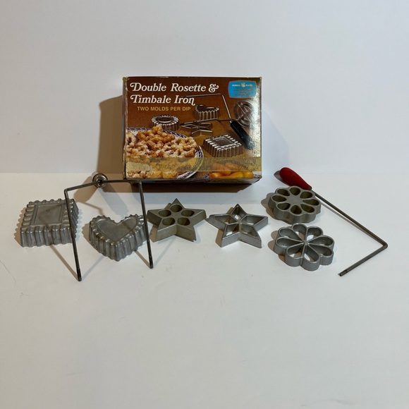 Vintage Nordic Ware Double Rosette and Timbale Iron Mixed Lot with Extra Molds - Picture 1 of 8
